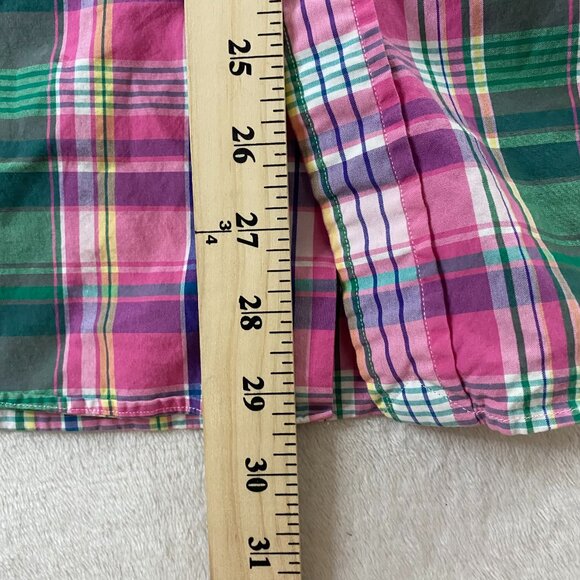 Polo Ralph Lauren Shirt Men's Large Button Down Madras Plaid Pink Green Yellow - Picture 10 of 11